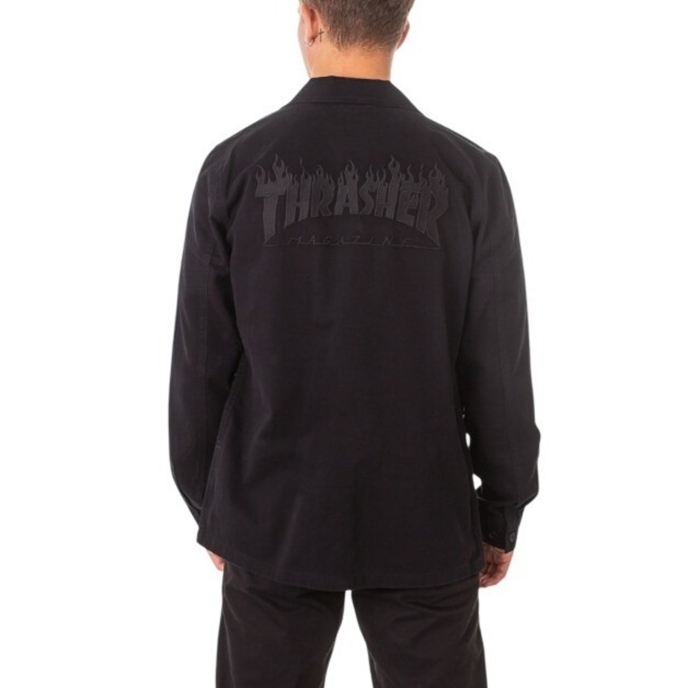 Vans Jacket Thrasher Magazine Chore Coat Black Large